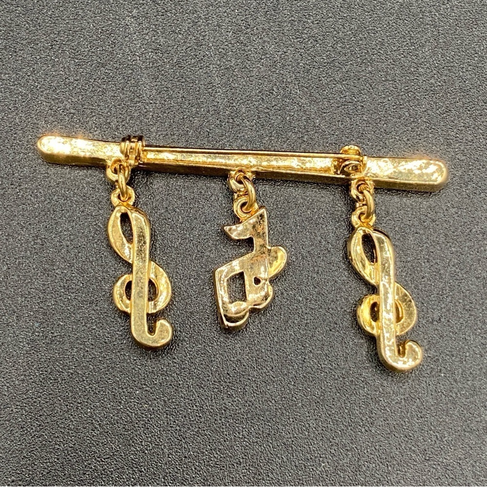 Musical Note Bar Brooch - Picture 4 of 12